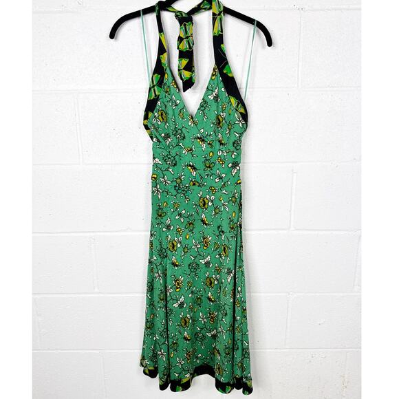 Vintage Y2K Issa London Silk Jersey Knit Halter Dress - Picture 3 of 10